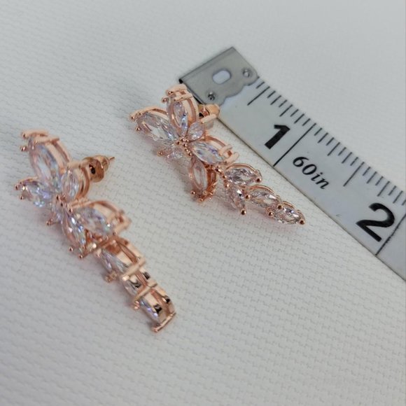 5 Star Rated Copper AAAAA CZ Sparkly Earrings - Picture 12 of 12